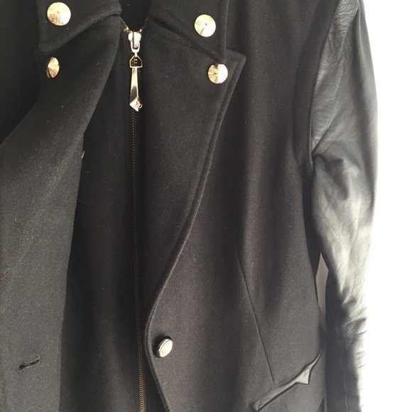 Sam Edelman Mixed Media Wool Leather Jacket - Picture 5 of 11